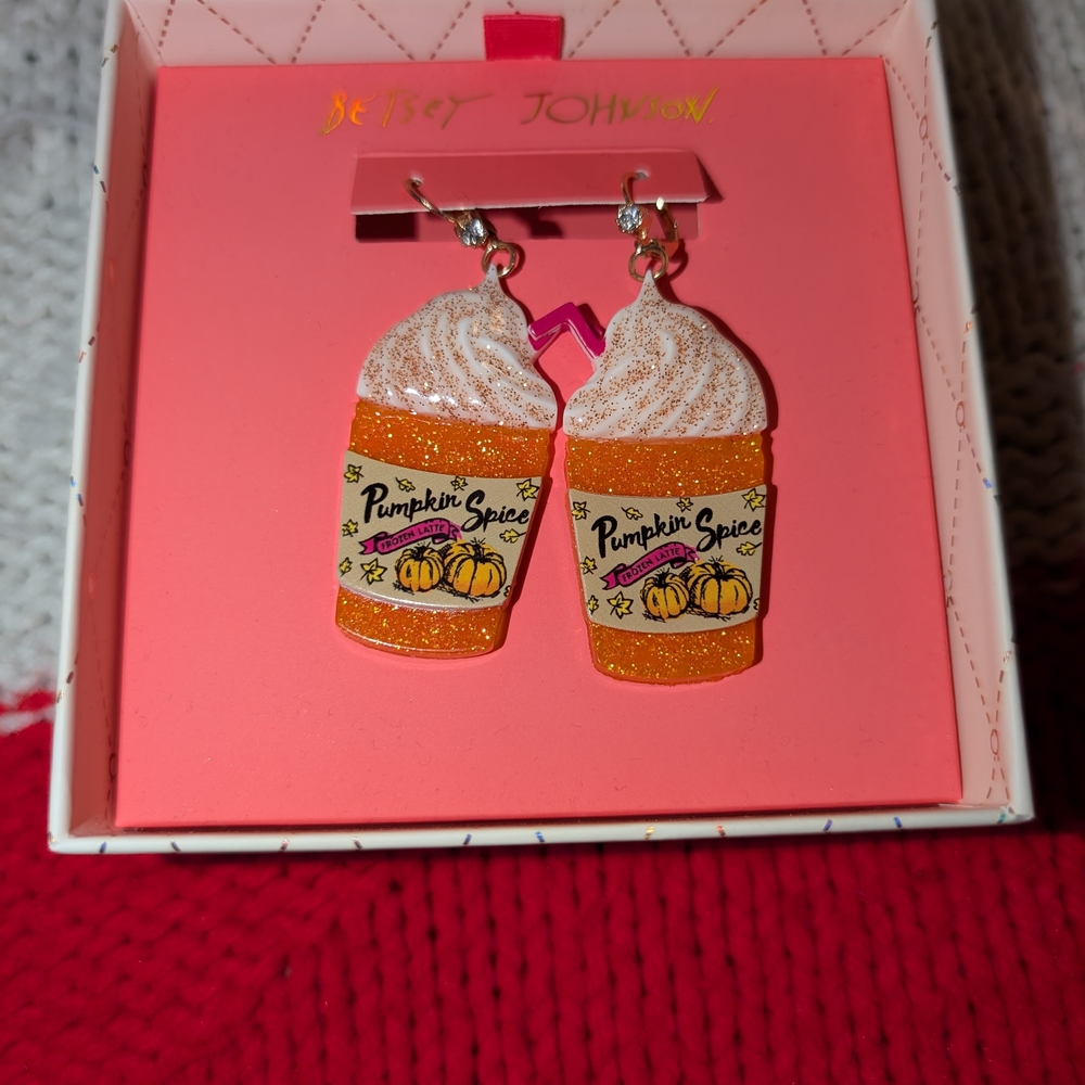 Betsey Johnson Pumpkin Spice Earrings